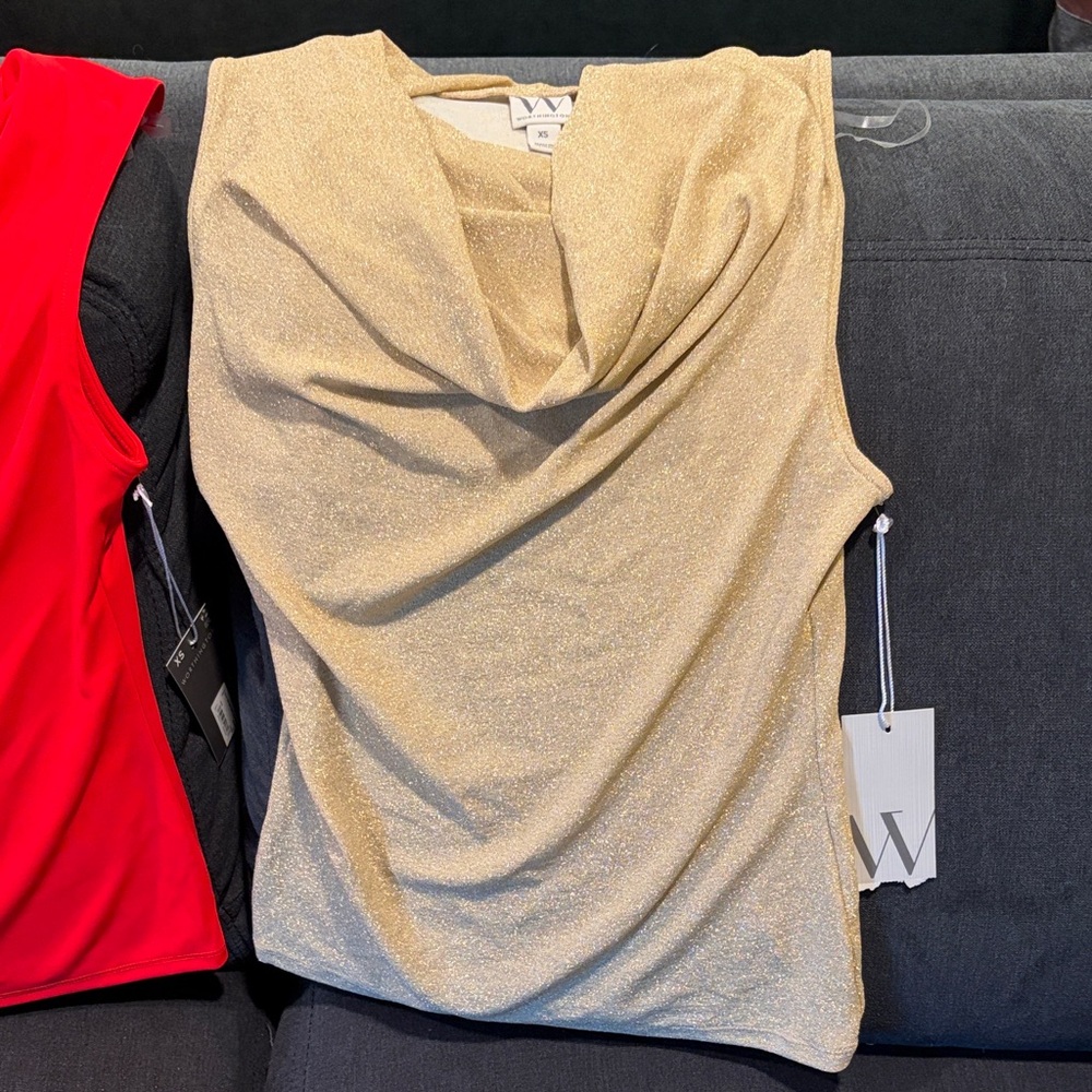 Worthington Shimmering Gold Cowl Neck Sweater